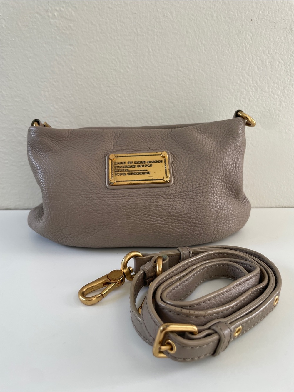 Marc by Marc Jacobs Taupe Leather Crossbody Bag